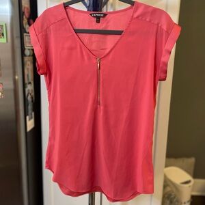Pink express shirt with Quarter zip